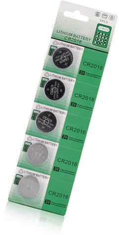 alloneslife Of 10pc / 5pc CR2016 3V Lithium Coin Cell Batteries, High Capacity Long Last CR2016 Button Cells 20mm Diameter Coin Cell Battery