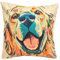 Redland Art Niedlicher Kissenbezug mit Hundemotiv Golden Retriever aus Leinen für Auto, Sofa, Kissenbezug, Heimdekoration, 45 cm x 45 cm