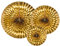 PartyDeco Dekorative Rosetten, Deko-Fächer Spiegelfolie (1 VPE / 3 STK Gold