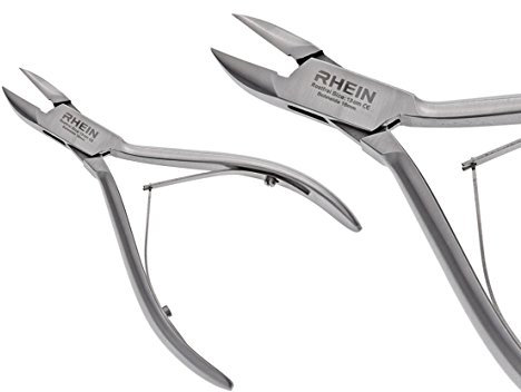 Nagelzange - Nagelzange für starke Fußnägel - Fußnagelzange- Eckenzange- hergestellt aus gehärtetem Edelstahl- 13 cm- gewöllbte Schneide-robust-RHEIN