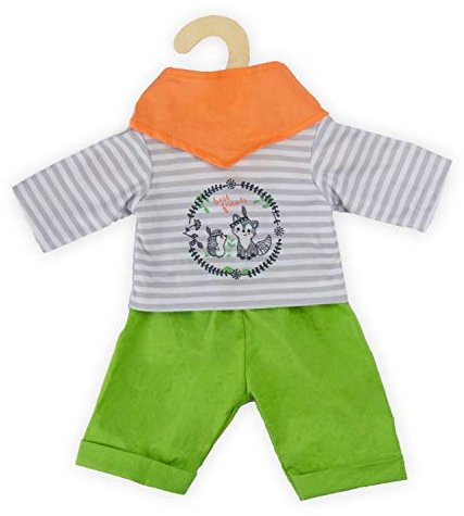 Heless 2915 - Bekleidungs-Set für Puppen im Foxy Design, 3 teilig mit Hose, Shirt und Halstuch, Größe 35 - 45 cm