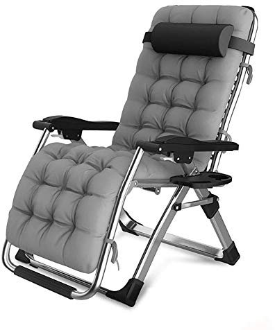 DQCHAIR Terrassenstühle Liegestühle Schwerelosigkeit Chaise Lounges Garten Schaukelstuhl Für Strand Camping Unterstützt 200 kg (Color : Gray)