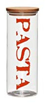 Brandani 53772 Barattolo Pasta Vetro C/Tappo Ermetico Acacia D10X27,5h cm