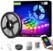 Lepro Smart LED Strip 5M Musiksteuerung,Wifi LED Streifen RGB Dimmbar, Wlan LED Band,Superhell Lichtband Selbstklebend,Farbwechsel Lichterkette mit Fernbedienung,Kompatibel mit Alexa,App,Google Home