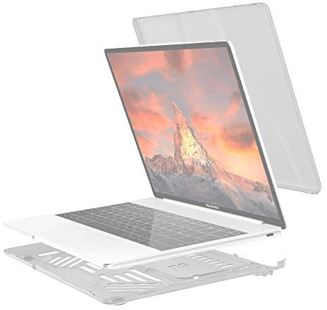 Borse per Notebook e Accessori Split Impermeabile PC Portatile di Cristallo Custodia Protettiva for Huawei MateBook 13 Pollici, con Supporto e Manico (Nero) Ctj (Colore : White)