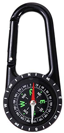 BESPORTBLE Kompass-Karabiner aus Metall – Multifunktionaler, tragbarer Karabiner mit Haken und Kompass für Camping, Wandern, Outdoor-Sport (1 Stück)