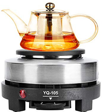 Platos calientes pequeños, 500 W, portátil, 5 engranajes, ajustable, eléctrico, de un solo quemador, encimera, mini estufa con protección contra sobrecalentamiento para cocina, té, agua, cacao, leche