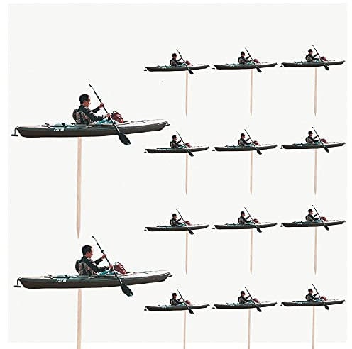AK Giftshop Inflatable Kayak Birthday Party Food Cupcakes Picks Decorations Toppers (Pack of 14)