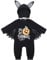 LNL Costume d'Halloween Chauve-Souris Bébé avec Chapeau à Grandes Oreilles Motif Citrouille Barboteuse Unisexe 12-18 Mois