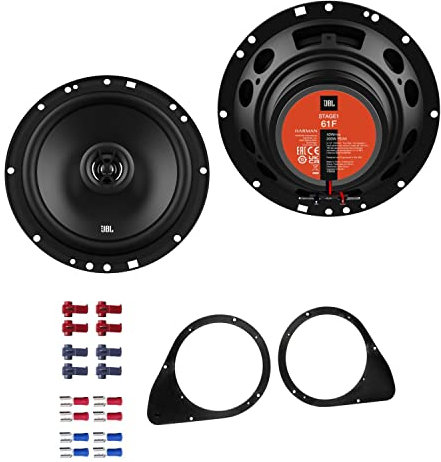 JBL Stage1 61F Lautsprecher mit Einbauset passend für FIAT 500 2007-2016 Seitenteil Heck 400 W 165mm 2 Wege Koax