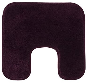 Gözze - Premium Rutschfester Badteppich mit Ausschnitt, RIO, 100% Microfaser, Ideal als WC-Vorlage für Standtoilette, 50 x 45 cm - Beere