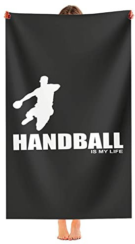 Serviette De Plage Silhouette De Handball Serviettes À Sauna Sécher Vite Débarbouillettes Microfibre Gant De Toilette pour Usage Quotidien Maison Hotel 80X130Cm