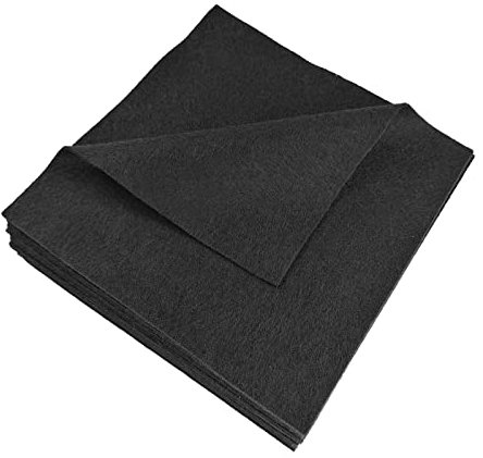 Jtnohx Weicher Filzstoff, Flexibler Bastelfilz, Filzplatten zum Basteln, 1,4mm dickes 15x15cm Farbig Filz für Nähprojekte und Diy (Schwarz)