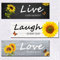 3 Stück Bauernhaus-Wanddekoration Live Laugh Love Wandkunst Holz inspirierende hängende Schilder rustikale Sonnenblume Vintage Wanddekoration für Zuhause Küche Schlafzimmer Badezimmer Wohnzimmer