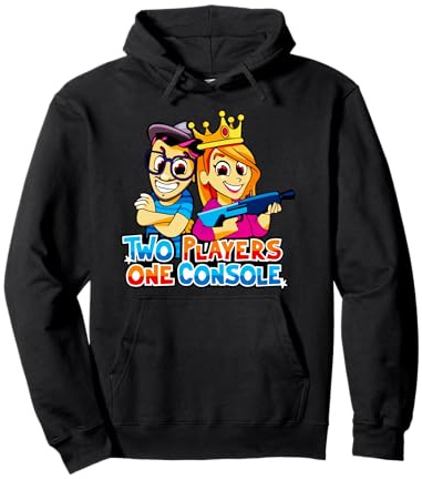 Painting tpoc gaming tee two players one console game lover Felpa con Cappuccio