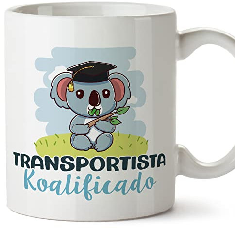 MUGFFINS Tazas para TRANSPORTISTA hombre - En Español - Koalificado/koalificada - 11 oz / 330 ml - Regalo original y divertido
