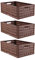Stabile Faltbox 3er Pack Holzdesign 60 x 40 x 21,8cm (LxBxH) Stapelbarer Faltbarer Einkaufskorb 45L - Robuste Klappkiste - Gemüsekiste Obstkiste