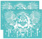 OLYCRAFT 2 Stück 28x22cm Wildes Skelett Selbstklebende Siebdruckschablone Totenkopf Mit Flügelblume Siebdruckschablone Scrawl Wiederverwendbare Netzschablonen Transfer Für DIY T-Shirt Stoffmalerei