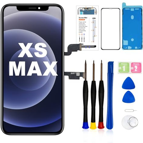 Reemplazo de pantalla para iPhone Xs Max, pantalla LCD, digitalizador táctil 3D con herramientas de reparación, compatible con iPhone Xs Max pantalla de repuesto de 6.5 pulgadas (A1921, A2101, A2102