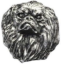 Art-Dog Unikate Silber Hund Anstecknadel - Versilbert Handmade - Broschen Frauen - Lustige Pins - Silber Brosche Schmuck - Pekinese – 1,9x2,2x4cm