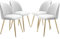 JINPALAY Lot de 4 Chaise Salle a Manger Beige en Velours Chaises de Cuisine Assise Rembourrée en Métal Stable Ergonomique