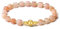 MetJakt Handgemachtes Stretch Armband mit 6MM Echtes Naturstein Würfel Design und 18k Vergoldete Kugel Edelstein Perlenarmband für Damen und Herren (Sonnenstein -Vergoldet)