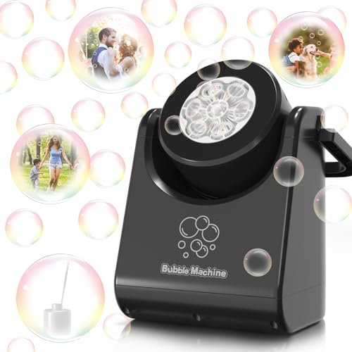 Seifenblasenmaschine, Automatische Seifenblasen Maschine für Kinder, Hochzeit, 18000+ Bubbles/Min, Sommer Garten Spielzeug Geschenke für Kinder/Hochzeit/Outdoor/Party/Geburtstag - Schwarz
