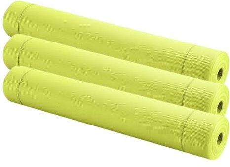 537 ALFA - Treillis en fibre de verre renforcé, 3 pièces, jaune, 330mm x 50m, 165 g/m², maille 4 x 4 mm pour enduit façade, pour éviter toutes fissures