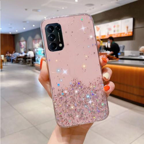 Funda Compatible con OPPO Find X3 Lite/OPPO Reno5 5G Case Transparente Brillo de Estrellas Cover Antigolpes TPU Carcasa