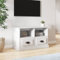 Rantry Casa Mobile Porta TV Bianco 80x35x50 cm in Legno Multistrato, Mobile Porta TV, Mobiletto Basso per TV Tavolino da Salotto Supporto TV per Salotto