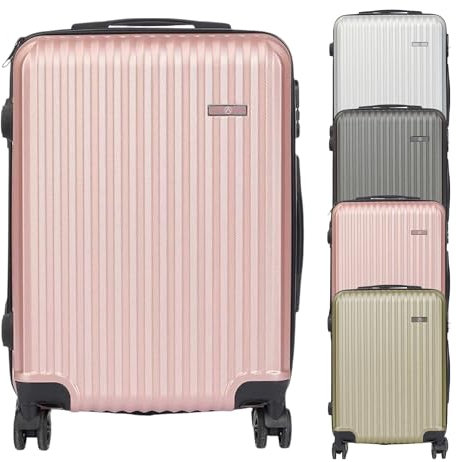 TIENDA EURASIA - Maletas de Viaje Cabina | Estructura de Plástico ABS Rígida | Maleta Cabina con Ruedas Giratorias 360 Grados | Cierre Bloqueo con Código | Medida 57 x 38 x 23 cm (Rosa)