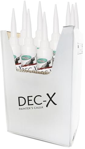 Axus Decor Dec-X Malerdichtung, geeignet zum Füllen von Lücken zwischen Sockelleisten, Decken, Wänden und Decken, um Rahmen und Architraven, in Mauerwerk, Stein, Beton und Verkleidungen – (380 ml,