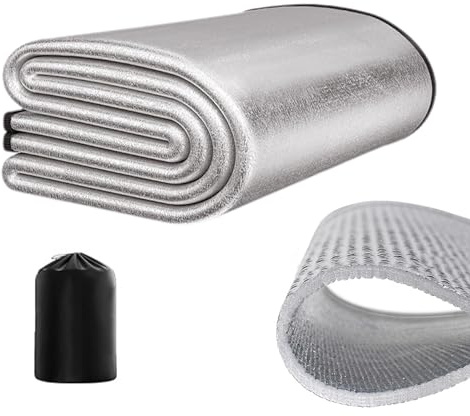 Alu Isoliermatte Isomatte Schaummatten Schlafmatte Für Camping, Wärmeisolierend Isolierdecke Faltbare Zeltmatte Bodenmatte Thermomatte Für Camping, Wandern, Picknick 200x200cm