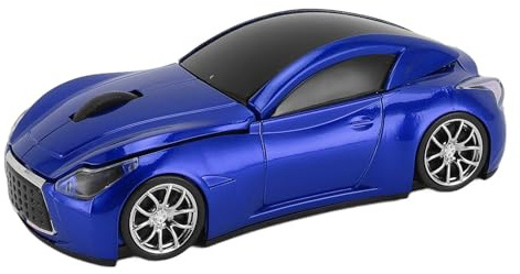 Souris sans Fil en Forme de Voiture de Sport, Souris à Capteur Optique 1600 DPI, Souris Récepteur USB 2.4 GHz, Adaptée aux PC, iOS (Blue)