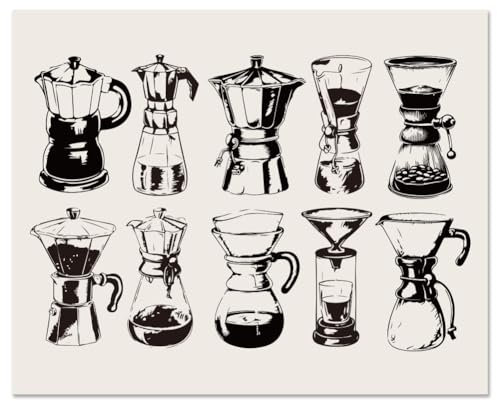 arricraft Wandkunst Poster Kaffee 1 Stück Kunstdruck Mit Retro Kaffeemaschine Rustikale Kaffeebilder Ungerahmt Kaffeebar Dekor Für Küche Esszimmer Café Ladendekor 8x10cm