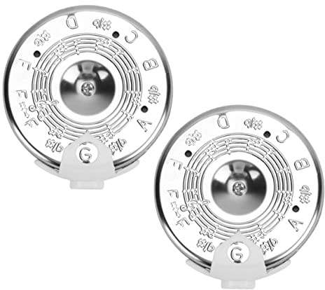 13-loch Gitarrenstimmgerät für Kinder, Silber, 2 Stück, Metall Kunststoff | Stimmen von Instrumenten, Portabel mit Aufbewahrungsbox, Rostarm, Fördert Tonerkennung bei Kindern