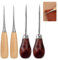 Bradawl, 4 Pcs Bradawl Tool, Gourd Shape Awl Tool,Brown Beige Sewing Awl for Wood, Bradawl Tool for Wood for Perforating Leather, Sewing, Paper Crafts, DIY Handicrafts