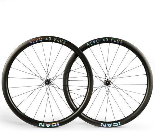 ICAN 1180 g AERO 40 II Disc Carbon-Rennrad-Radsatz 700C, Aero-Räder, 23 mm breite Felge zum Klettern und Sprinten (kompatibel mit XDR-Freilauf, AERO 40 Ⅱ Disc)