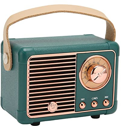 CCYLEZ Altavoz Bluetooth Retro, Altavoz BT 5.0, Efecto de Sonido Estéreo HiFi, Peso Pequeño y Liviano, Decoración Vintage, Lindo Estilo Antiguo para el Hogar, Viajes, Al Aire Libre