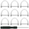 9 Stück 3/4 Zoll D-Ringe Metallringe Tasche Strap Haken Hufeisenförmige D-Ring Schlüsselanhänger mit Schraubbügel für Selbstgemachte Halsbänder,Geldbörsen-Ersatz mit Kleinem Schraubendreher (Silber)