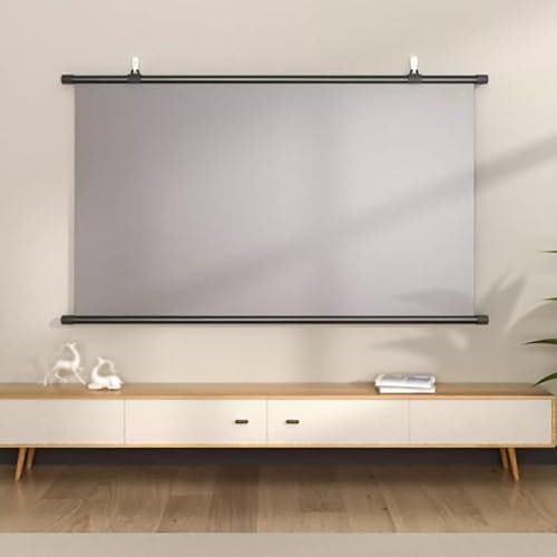 Projector Screen Manual HD Projector Screen, Anti-Crease Wall Mounted Pull Down Projection Screen 3 4:3/16:9 Retractable Video Screen for Home Theater Office, Ultra Short-throw Projection