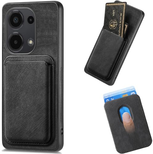 Ysnzaq Rétro Portefeuille Magnétique Coque pour Xiaomi Redmi Note 13 Pro 4G (Not 5G), Cuir PU Antichoc Ultra Mince Coque avec Détachable Porte-Cartes Housse pour Xiaomi Redmi Note 13 Pro 4G.CK Black