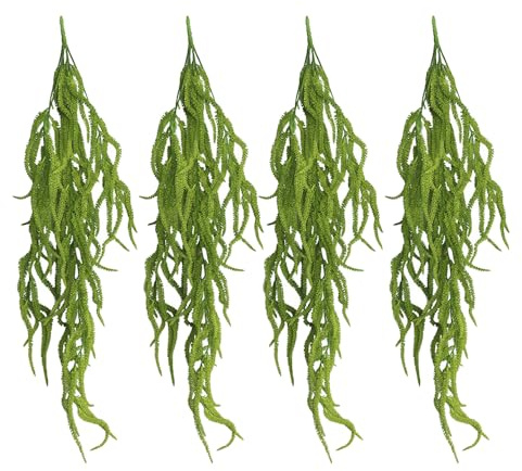 Shirfloral Amaranthus, hängende Hochzeitsblumen, 81,3 cm, grüne Perlenschnur, Pflanze für Hochzeitsbögen, Girlanden, Glyzinien, Blumenarrangement, rustikale Vasen-Dekoration, 4 Stück