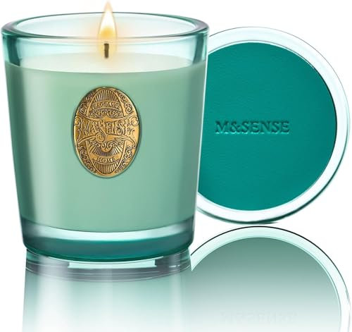 M&SENSE Duftkerze Frische Leinen,260g Duftkerzen im Glas Natürliche Soja-Kerze,50 Stunden Brenndauer,Kerzengeschenke für Frauen & Männer,Geschenk Kerze