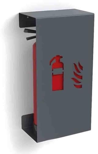 YJEUZCD Feuer Feuerlöscher Fall, Wandmontage Feuer Feuerlöscher Kasten, Eisen Feuer Unterdrücker Schränke, Wohnungen Einkaufen Einkaufszentren Sicherheit Einrichtung Lagerung Halter(Schwarz,9.8x8.6x21