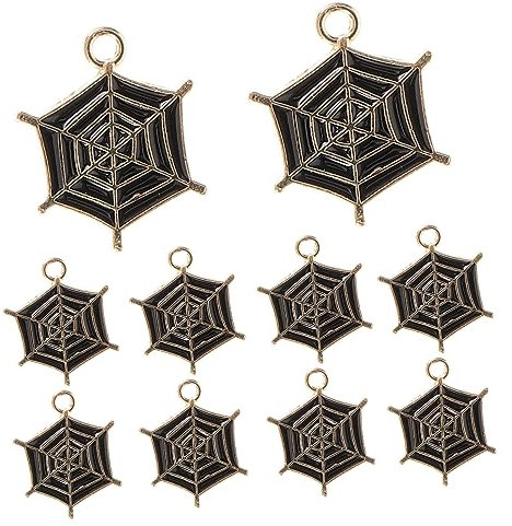 LALAFINA Charms in Spinnennetzform Zubehör Zur Schmuckherstellung 10-teiliges Set Bastel-charms Für Armbänder
