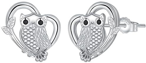 Micory Ohrringe Silber 925,Hypoallergene Eulen Damen Ohrstecke für Schmuck Geschenke Frauen Mama Freundin