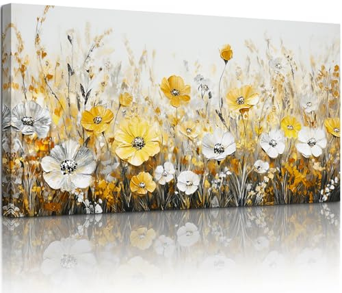 hyidecorart Quadro Moderni Fiori Naturale Soggiorno Corridoio 59x119 cm | Motivi Naturali, Arte Moderna, Stampa HD, Facile da Appendere, Tela, Grandi Formati, Per Molte Stanze, Decorazione Murale