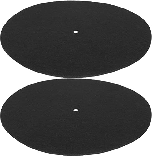 MUELODSIC 2 Stück Filz Schallplattenschutzmatten 30cm Ø 2mm Vibrationsdämpfendes Vinyl Zubehör für Heim Plattenspieler