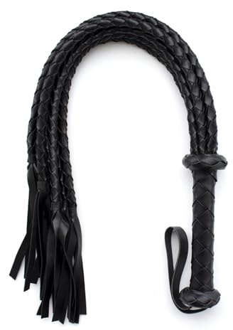 Générique Cravache tressée en Cuir pour Accessoires-FRB7 (Noir)